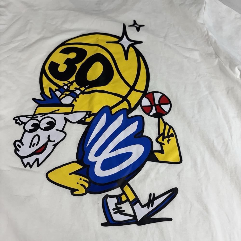 NWT! Under Armour X Steph Curry "That's a Dub" Goat White Tee Shirt Adult L - Picture 4 of 11